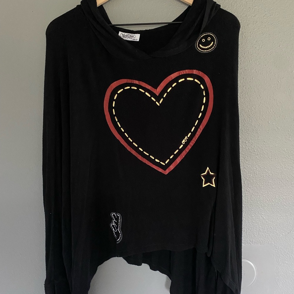 Lauren Moshi Heart Pullover Hoodie
